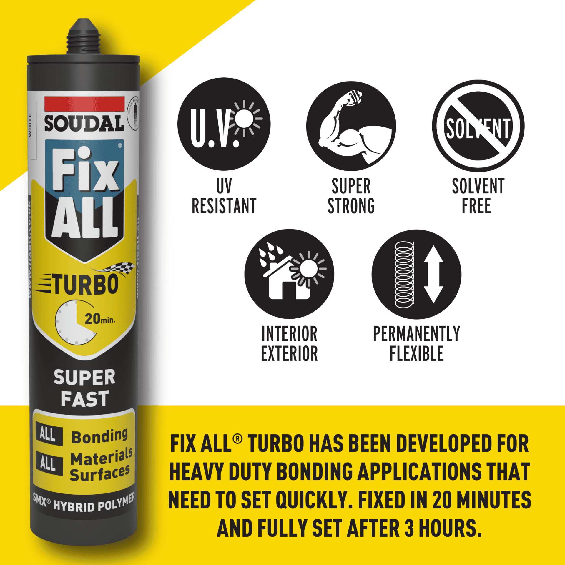 Soudal Fix All Turbo - Super Fast Hybrid Polymer - Image 3