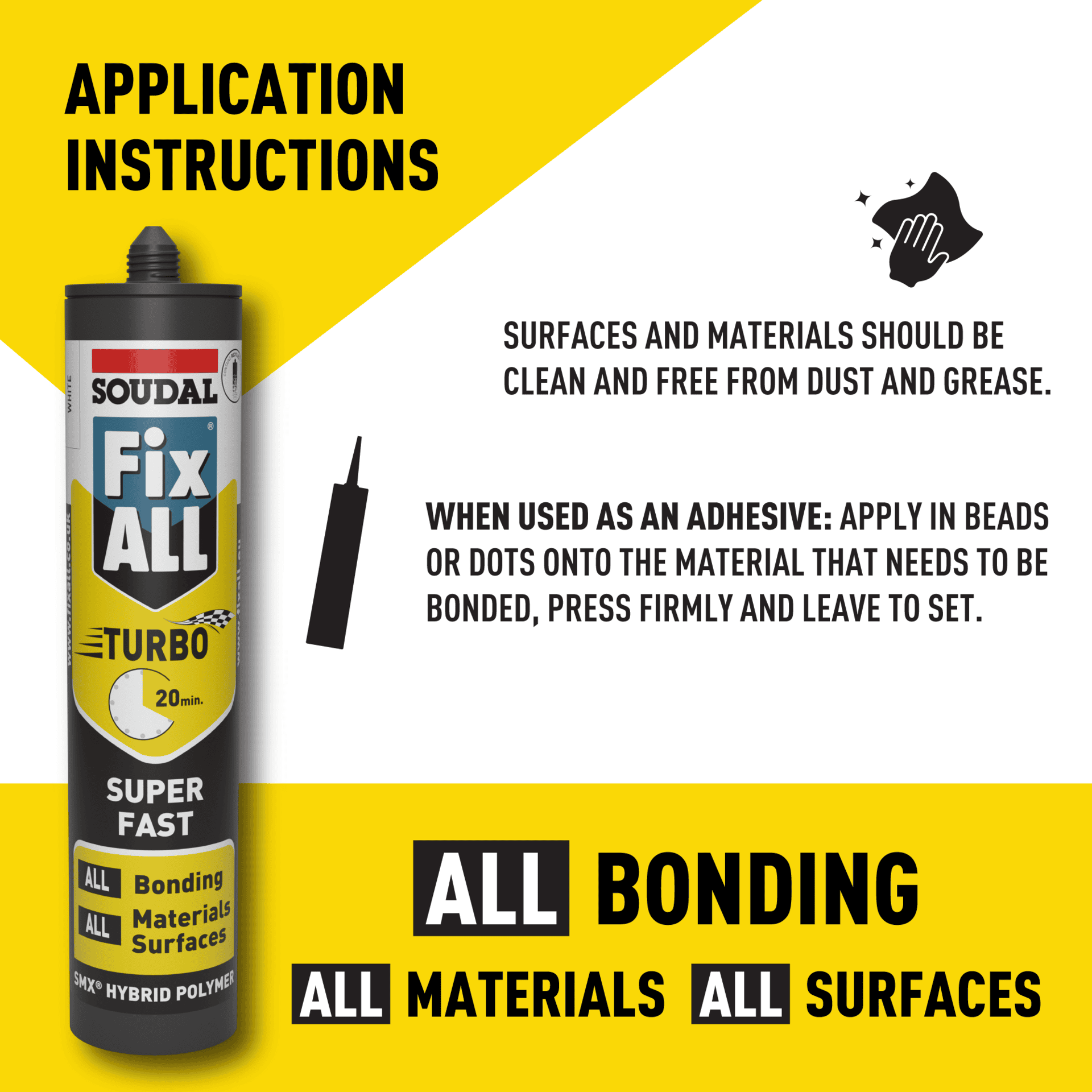 Soudal Fix All Turbo - Super Fast Hybrid Polymer - Image 5