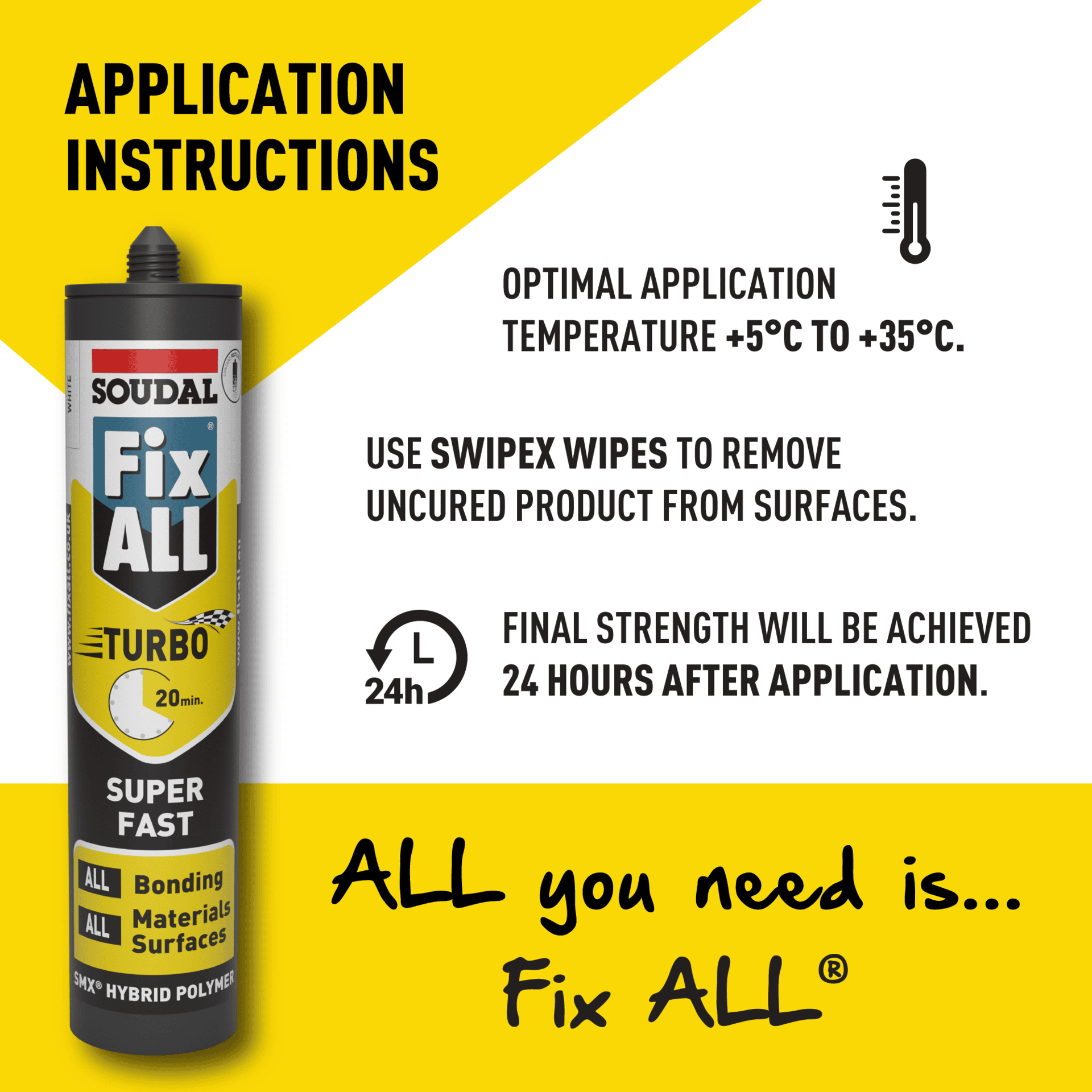 Soudal Fix All Turbo - Super Fast Hybrid Polymer - Image 6